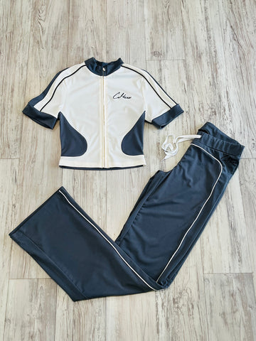 Slate Grey Colorblock Tracksuit(W)