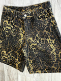 Brown Leopard Denim Jorts(W)