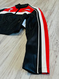 Black/Varsity Red Leather Racing Jacket