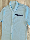 Baby Blue Pinstriped Knit Polo & Shorts