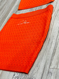 Orange Cable Knit Tube Top & Skirt