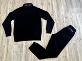 Black Quarter Zip Premium Sweatsuit
