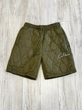 Olive Quilted Lightweight Shorts
