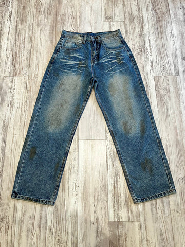 Medium Blue Vintage Wash “Dirty” Denim
