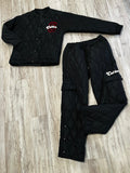 Black Luxe Quilted Bomber Jacket & Snap Pants
