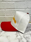 White/Red Varsity Premium Snapback