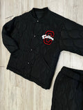 Black Luxe Quilted Bomber Jacket & Snap Pants