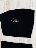 Black Cable Knit Tube Top & Skirt