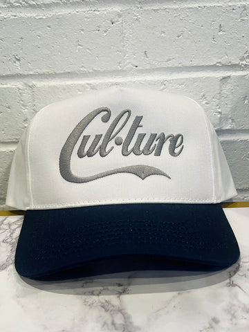 White/Navy Blue “Addicted To Cul•ture” Snapback