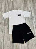 Black Essential “Box Logo” Premium Shirt & Shorts