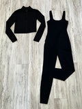Black Premium Athleisure Jacket & Bodysuit