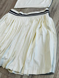 Natural/Navy Premium Athleisure Tank Top & Pleated Tennis Skirt