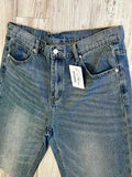 Vintage Wash Raw Edge Denim Shorts