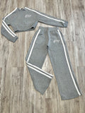 Heather Grey Zipped Stripe Tracksuit