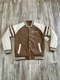 Khaki/Natural Corduroy Varsity Bomber