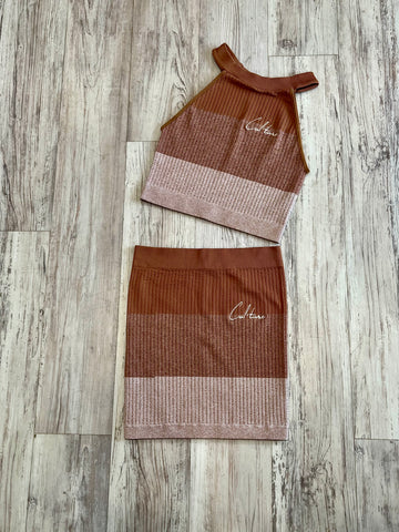 Mocha Ombré Skirt Set