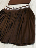 Brown/Natural Premium Athleisure Tank Top & Pleated Tennis Skirt