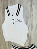 White Sleeveless Polo & Tennis Skirt