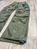 Olive Wax Leather Cargo Pants(W)