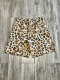 Tan Leopard Denim Jorts(W)