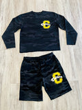 Black Camo “M.F.B.I.D.T” Short Sweatsuit