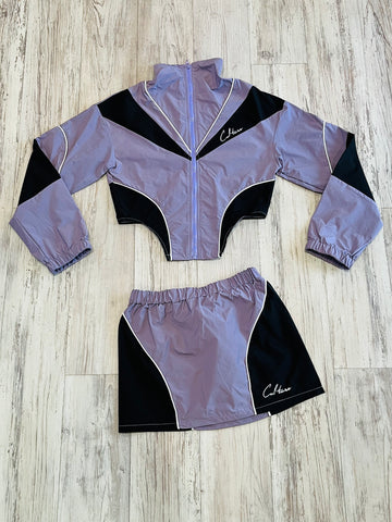 Lavender Colorblock Windbreaker Set