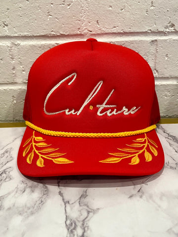 Red “Gold Wreath” Trucker Hat