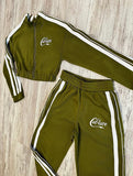 Olive Wide Leg Striped Tracksuit(W)