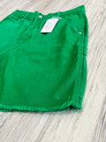 Kelly Green Rae Edge Denim Shorts
