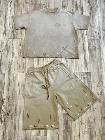 Natural Vintage “Dirty Wash” Luxe Shirt & Shorts