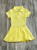 Pale Yellow Ruffle Ribbed Mini Dress