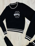 Black Varsity Knit Set(W)