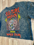 Vintage Blue Acid Wash “Tour Merch” Crop Top & Leggins