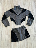 Slate Grey Colorblock Windbreaker Set