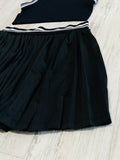 Black/Natural Premium Athleisure Tank Top & Pleated Tennis Skirt