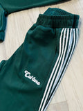 Hunter Green Cropped/Wide Leg Striped Tracksuit(W)