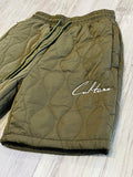Olive Quilted Lightweight Shorts