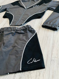 Slate Grey Colorblock Windbreaker Set