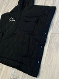 Black Quilted Snap Poncho