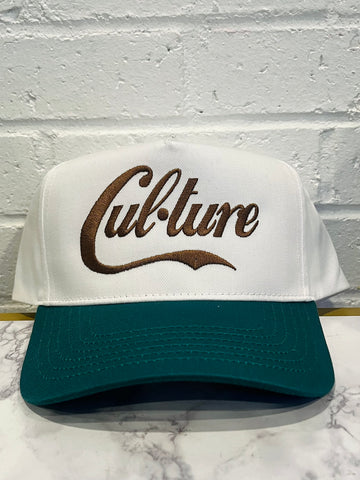 White/Hunter Green “Addicted To Cul•ture” Snapback