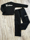 Black Luxe Quilted Bomber Jacket & Snap Pants