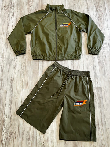 Olive “Marathon Runner” Heavyweight Nylon Tracksuit 2.0