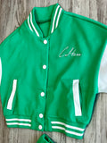 Kelly Green Varsity Jacket & Shorts