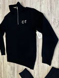 Black Quarter Zip Premium Sweatsuit