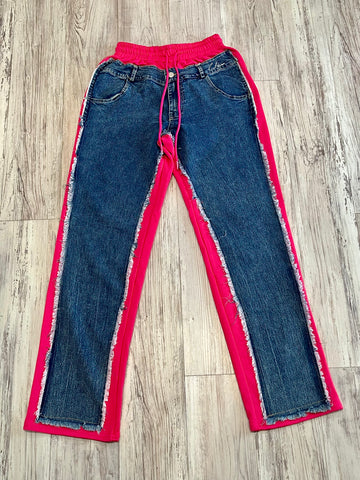 Hot Pink Denim Sweatpants(W)