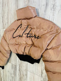 Camel Cropped Panel Puffer Bomber