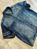 Denim “Dirty Wash” Pleated Short Sleeve Shacket & Shorts