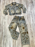“Dirty” Vintage Wash Denim Jacket & Pants
