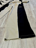 Bone/Black Paneled Wide Leg Tracksuit