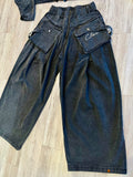 Vintage Black Denim Jacket & Pants(W)
